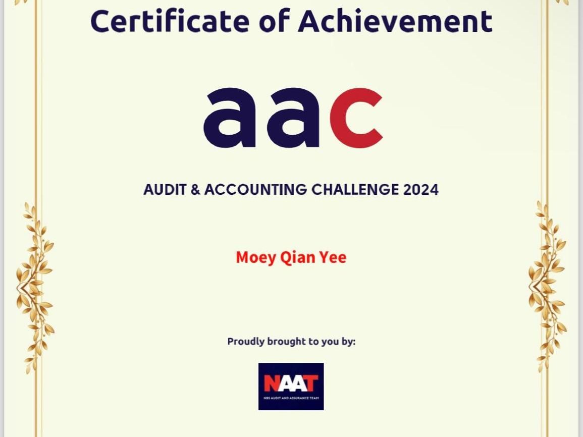 Beginner's Reflection on the Audit and Accounting Challenge 2024 | Moey Qian Yee's Portfolio | Gengen