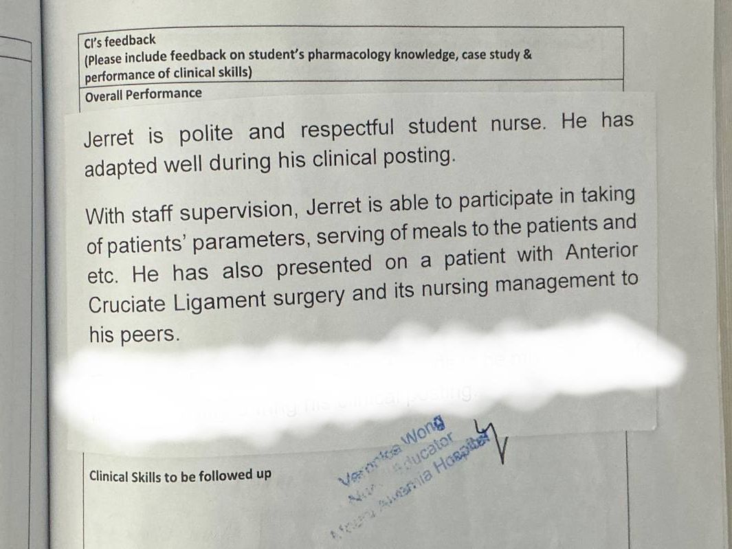 Care of patient with ACL tear | Jerret Ng's Resume | Gengen