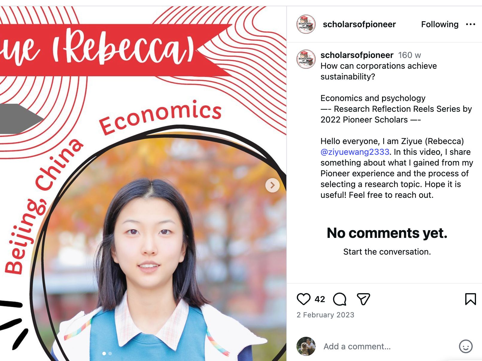 INS scholarsofpioneer (Editor) | Ziyue Wang's Resume | Gengen